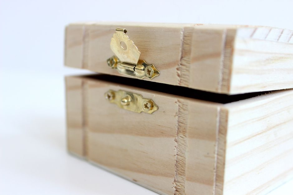 A Pine Box with a Hinged Lid