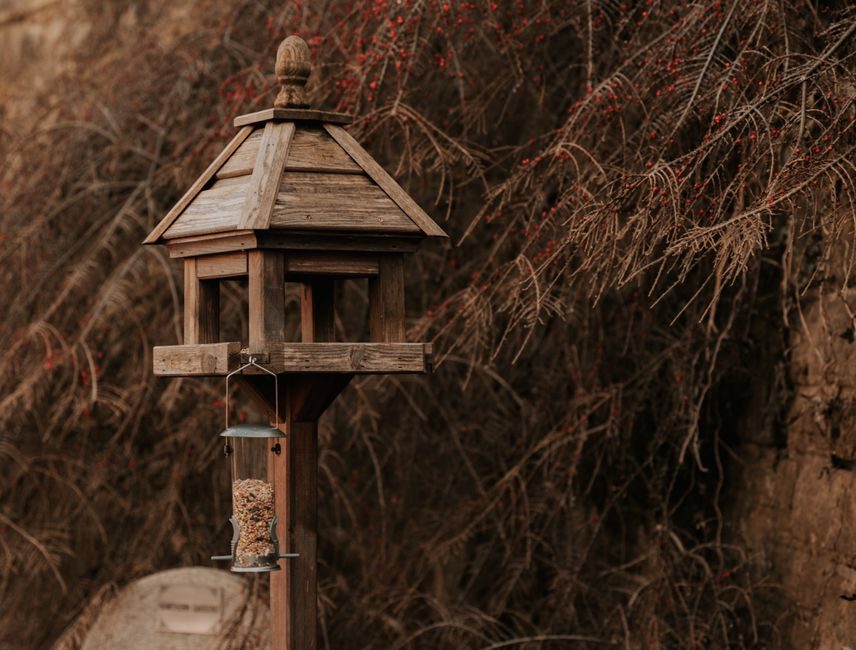 A Post-Mounted Bird Table