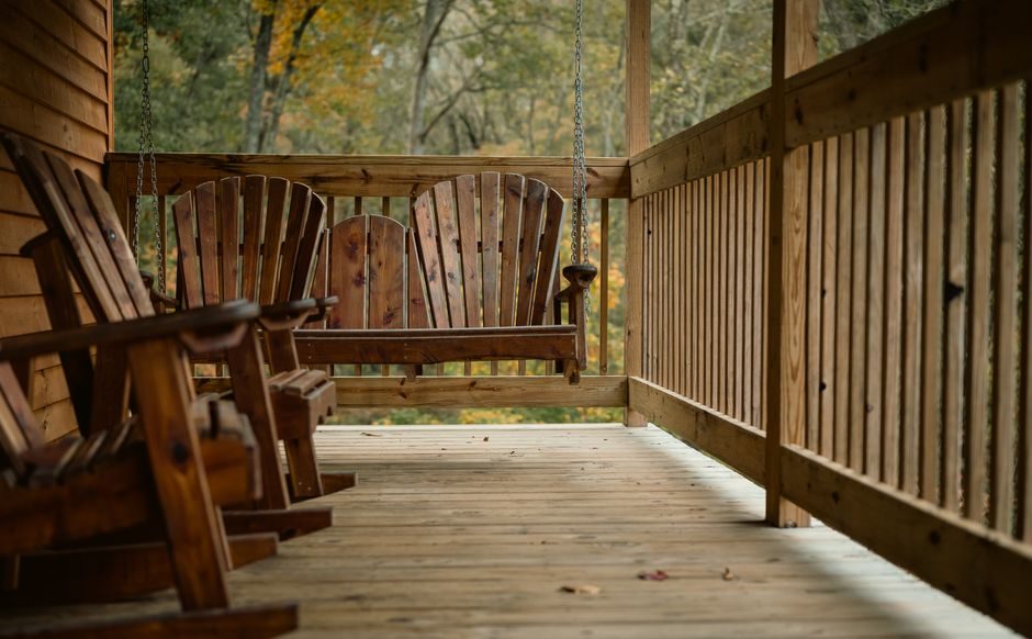 A Slatted Softwood Porch Swing
